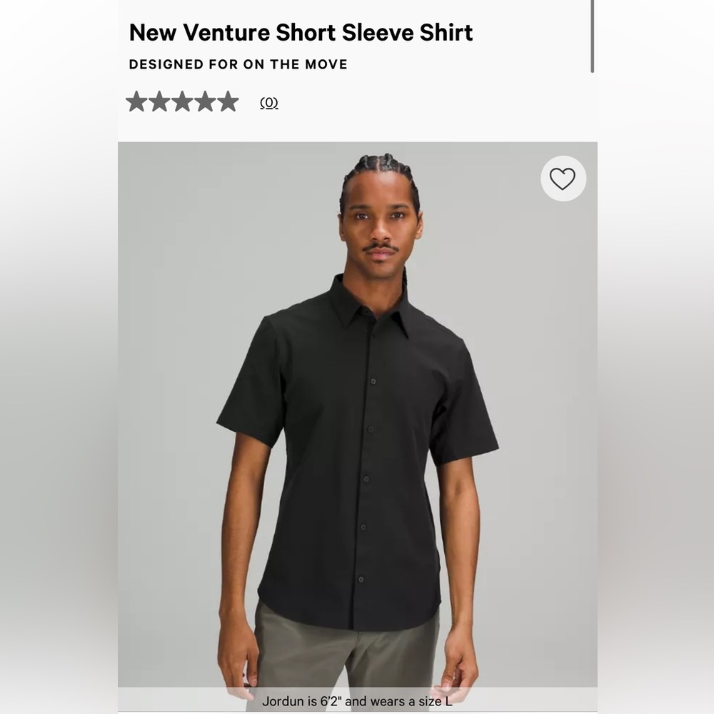 lululemon athletica Charcoal Short Sleeve Button Down Shirt